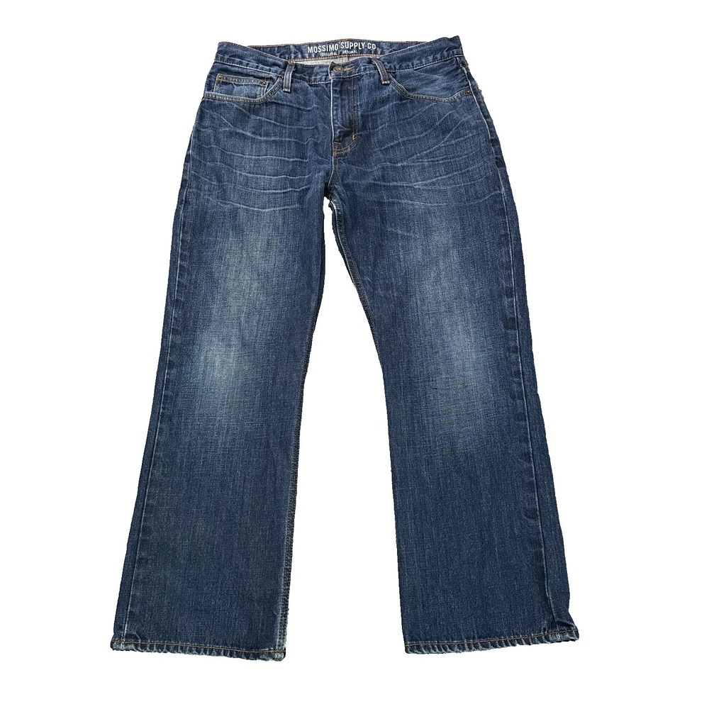 Mossimo Supply Co Men's Jeans W34 L30 Dark Wash Straight Relaxed Fit 100% Cotton